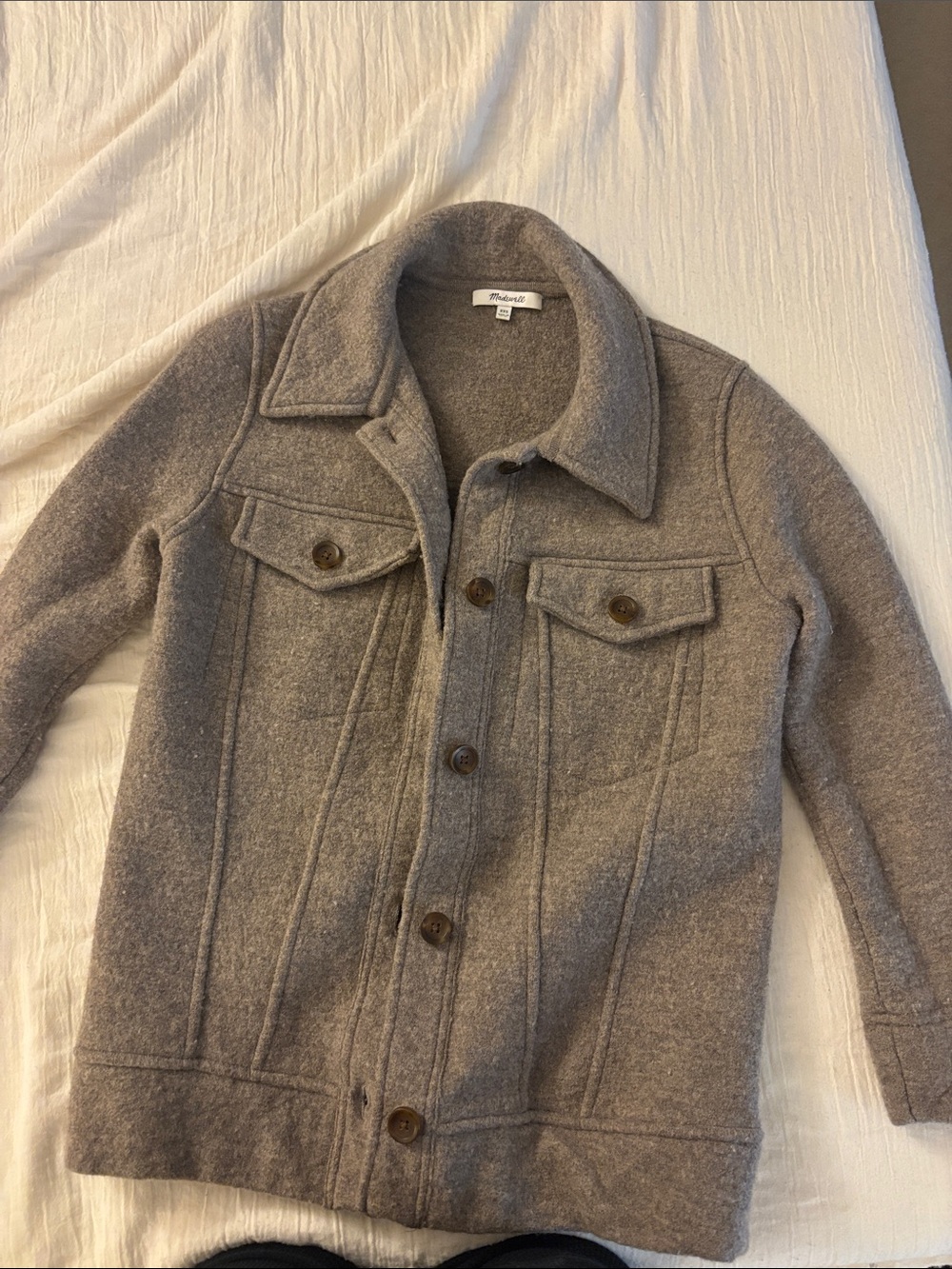 Madewell Boiled Wool Bridgman Sweater Jacket